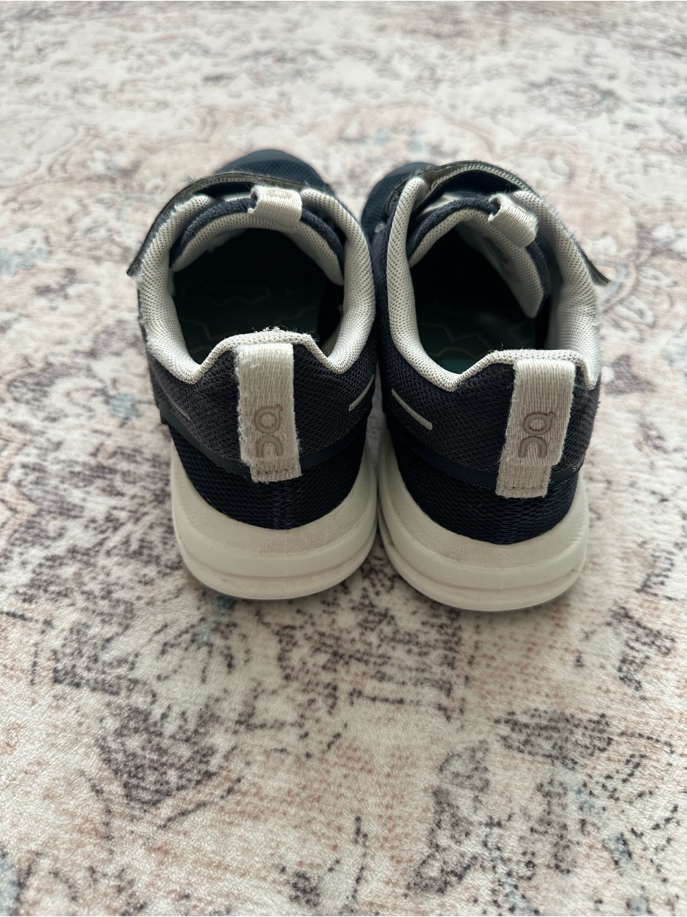 On Running Navy and White Kids Slip-On Athletic Sneakers - Picture 4 of 6